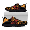 Japanese Samurai Warrior Mask Print Black Running Shoes