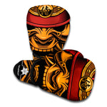 Japanese Samurai Warrior Mask Print Boxing Gloves