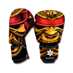 Japanese Samurai Warrior Mask Print Boxing Gloves