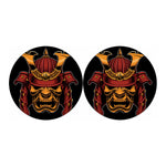 Japanese Samurai Warrior Mask Print Car Coasters