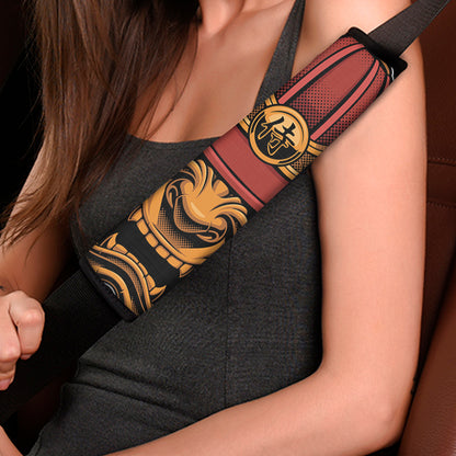 Japanese Samurai Warrior Mask Print Car Seat Belt Covers