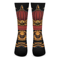 Japanese Samurai Warrior Mask Print Crew Socks