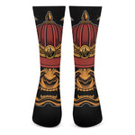 Japanese Samurai Warrior Mask Print Crew Socks