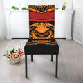 Japanese Samurai Warrior Mask Print Dining Chair Slipcover