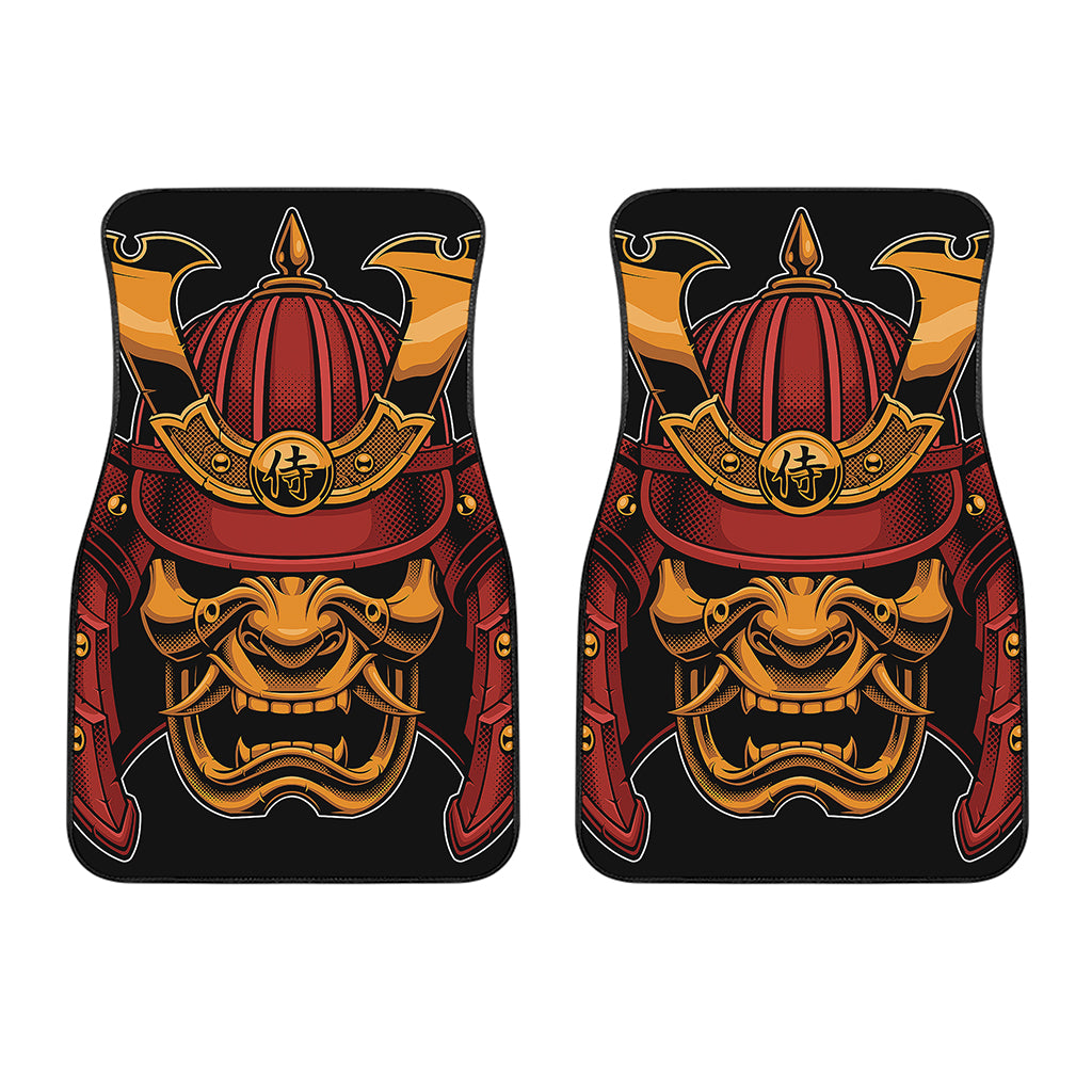 Japanese Samurai Warrior Mask Print Front Car Floor Mats