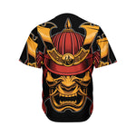 Japanese Samurai Warrior Mask Print Men's Baseball Jersey