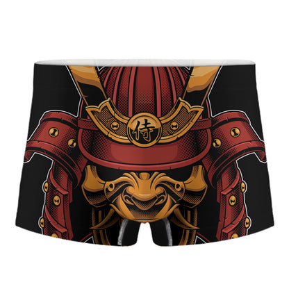 Japanese Samurai Warrior Mask Print Men's Boxer Briefs