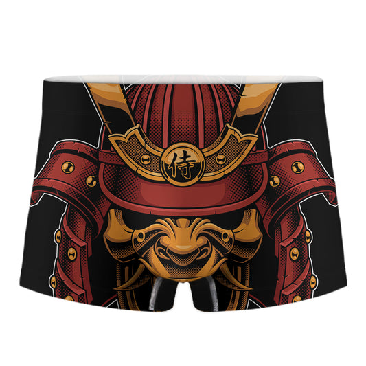 Japanese Samurai Warrior Mask Print Men's Boxer Briefs