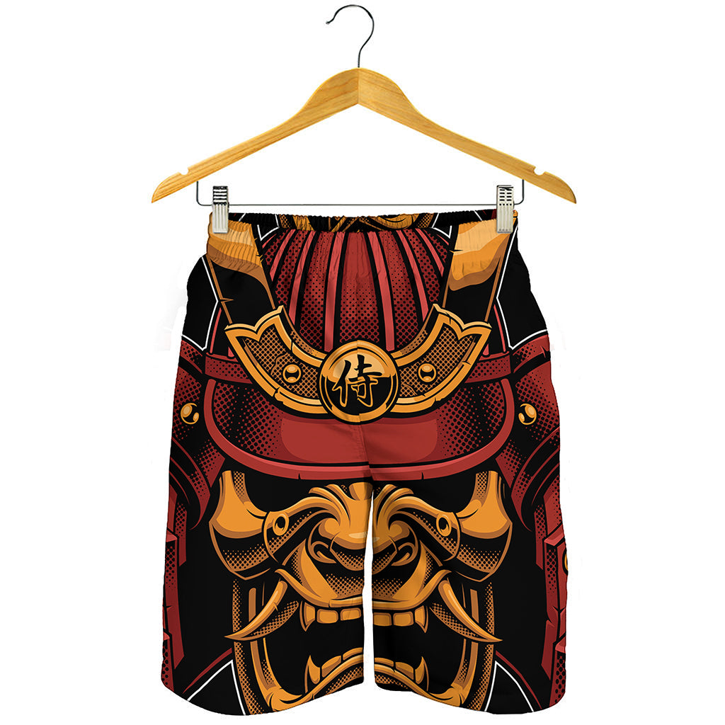 Japanese Samurai Warrior Mask Print Men's Shorts