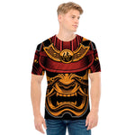Japanese Samurai Warrior Mask Print Men's T-Shirt