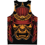 Japanese Samurai Warrior Mask Print Men's Tank Top