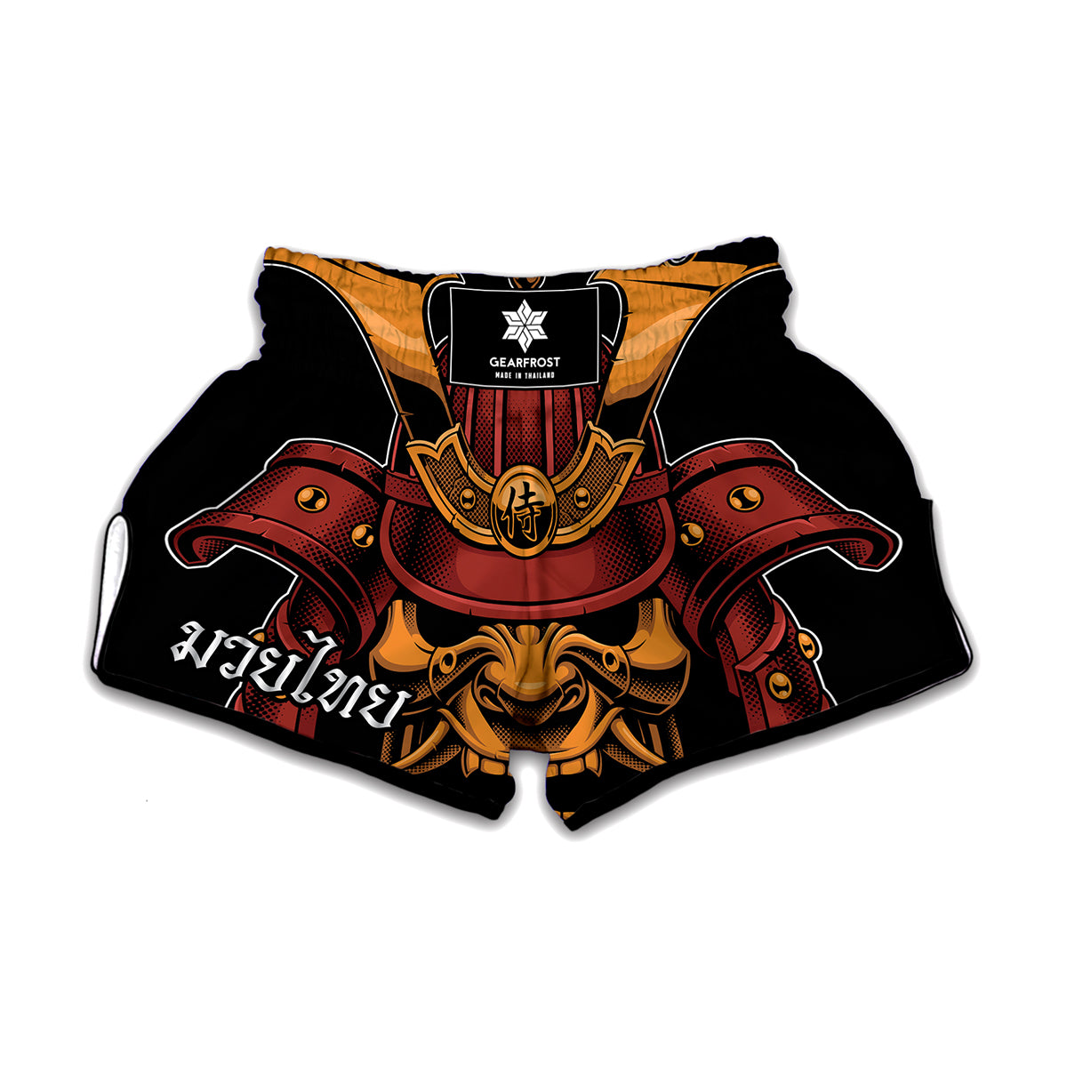 Japanese Samurai Warrior Mask Print Muay Thai Boxing Shorts
