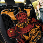 Japanese Samurai Warrior Mask Print Pet Car Back Seat Cover