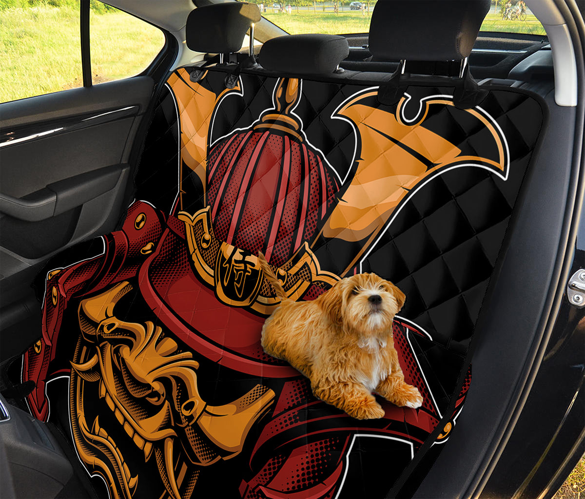 Japanese Samurai Warrior Mask Print Pet Car Back Seat Cover