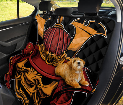 Japanese Samurai Warrior Mask Print Pet Car Back Seat Cover