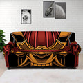 Japanese Samurai Warrior Mask Print Sofa Cover