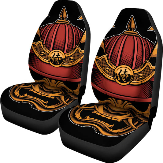 Japanese Samurai Warrior Mask Print Universal Fit Car Seat Covers