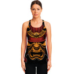 Japanese Samurai Warrior Mask Print Women's Racerback Tank Top
