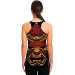 Japanese Samurai Warrior Mask Print Women's Racerback Tank Top