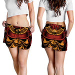 Japanese Samurai Warrior Mask Print Women's Shorts