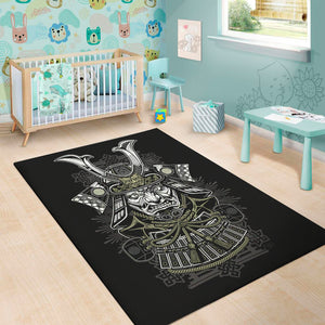 Japanese Samurai Warrior Print Area Rug