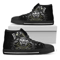Japanese Samurai Warrior Print Black High Top Sneakers