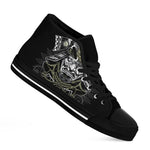 Japanese Samurai Warrior Print Black High Top Shoes