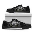 Japanese Samurai Warrior Print Black Low Top Sneakers