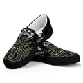 Japanese Samurai Warrior Print Black Slip On Sneakers