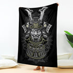 Japanese Samurai Warrior Print Blanket