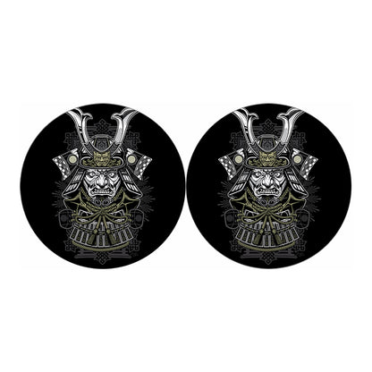 Japanese Samurai Warrior Print Car Coasters