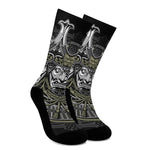 Japanese Samurai Warrior Print Crew Socks