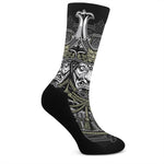 Japanese Samurai Warrior Print Crew Socks
