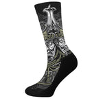 Japanese Samurai Warrior Print Crew Socks