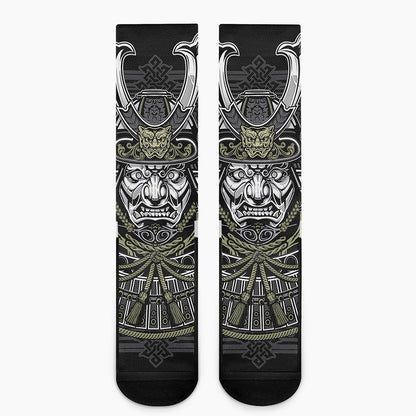 Japanese Samurai Warrior Print Crew Socks