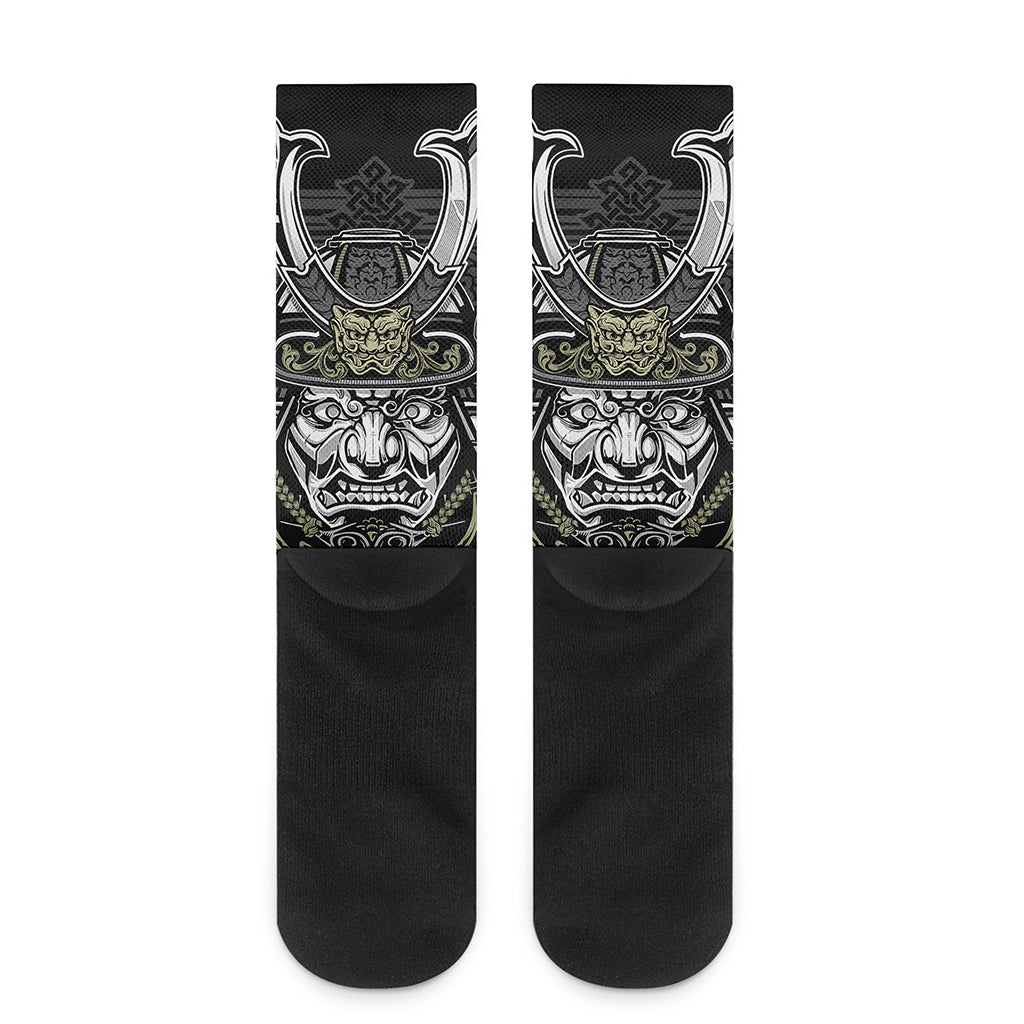 Japanese Samurai Warrior Print Crew Socks