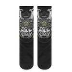 Japanese Samurai Warrior Print Crew Socks