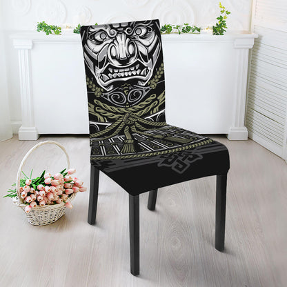 Japanese Samurai Warrior Print Dining Chair Slipcover