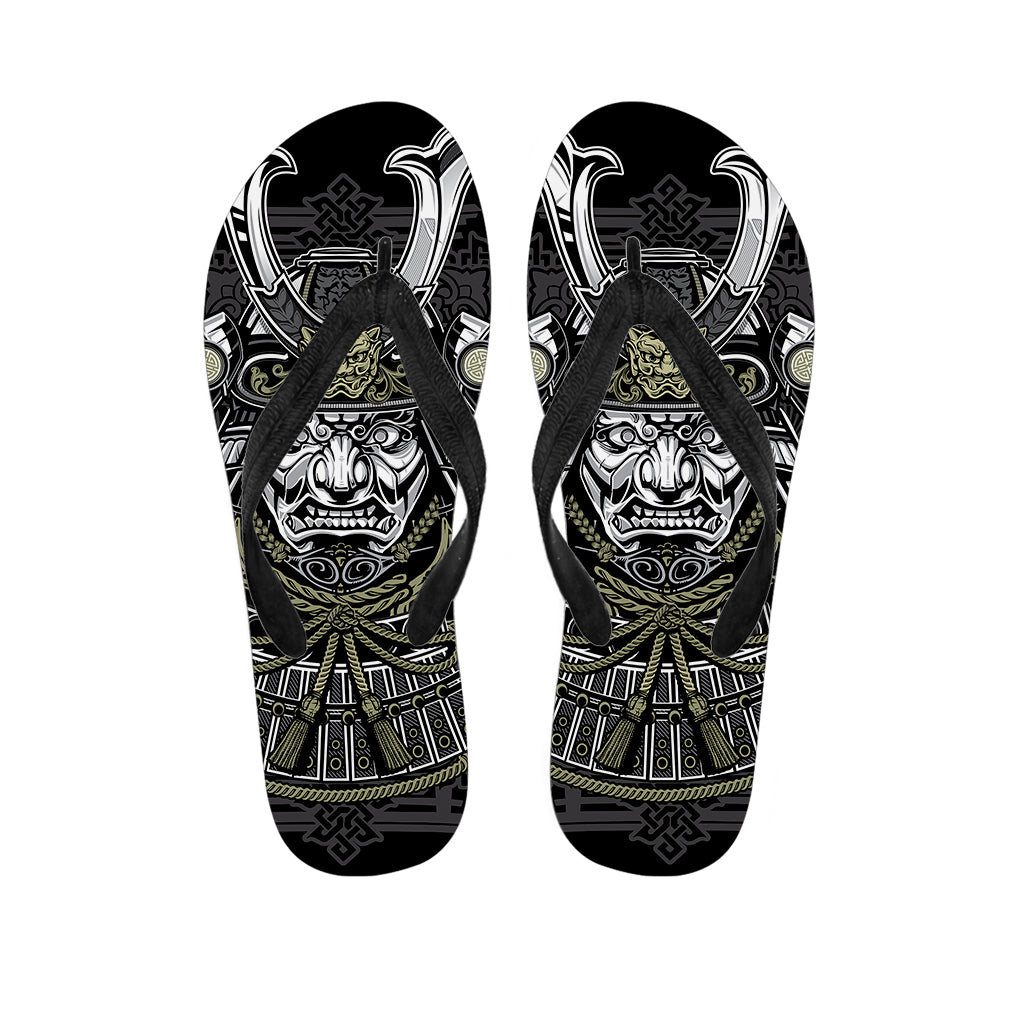 Japanese Samurai Warrior Print Flip Flops