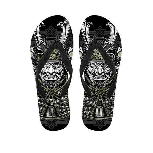 Japanese Samurai Warrior Print Flip Flops