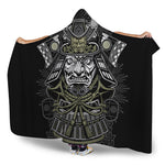 Japanese Samurai Warrior Print Hooded Blanket