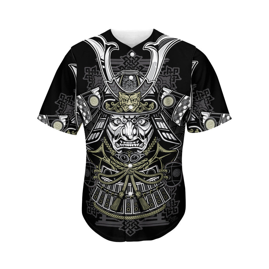 Japanese Samurai Warrior Print Men's Baseball Jersey