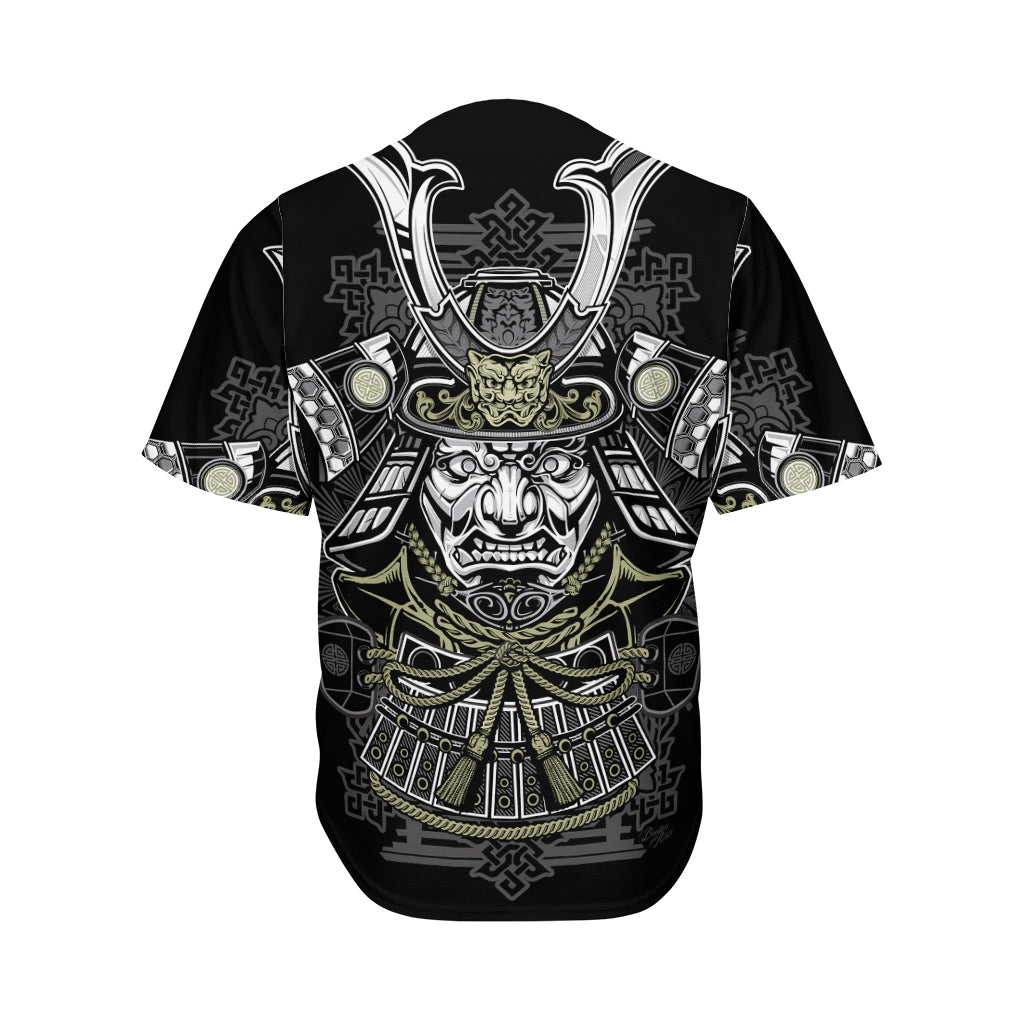 Japanese Samurai Warrior Print Men's Baseball Jersey