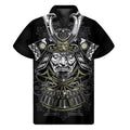 Japanese Samurai Warrior Print Men's Short Sleeve Shirt