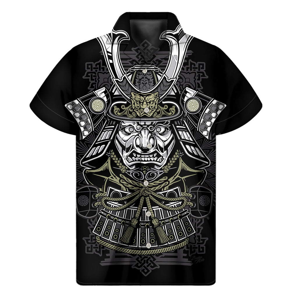 Japanese Samurai Warrior Print Men's Short Sleeve Shirt