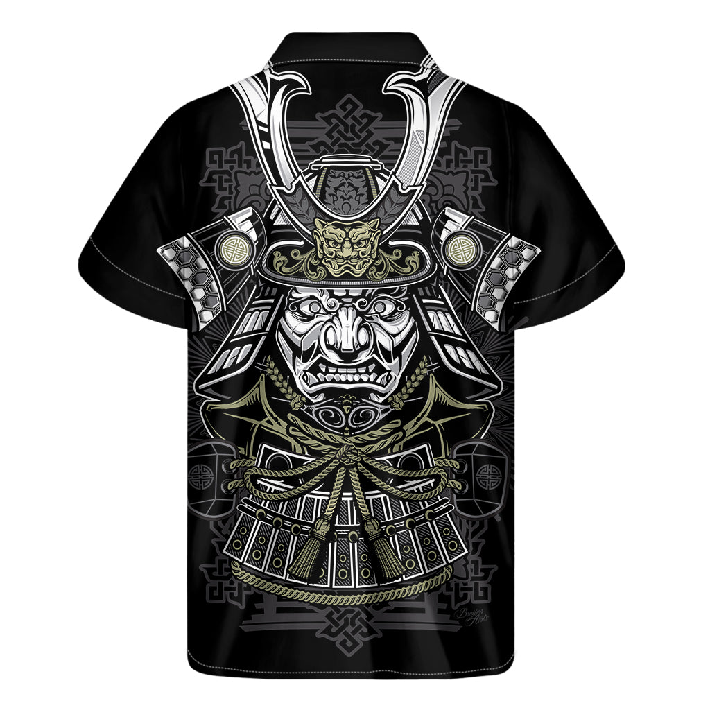 Japanese Samurai Warrior Print Men's Short Sleeve Shirt