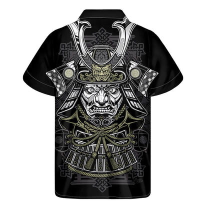 Japanese Samurai Warrior Print Men's Short Sleeve Shirt