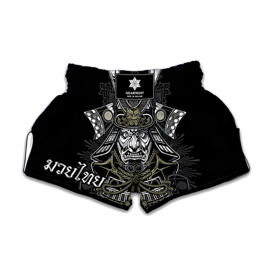 Japanese Samurai Warrior Print Muay Thai Boxing Shorts
