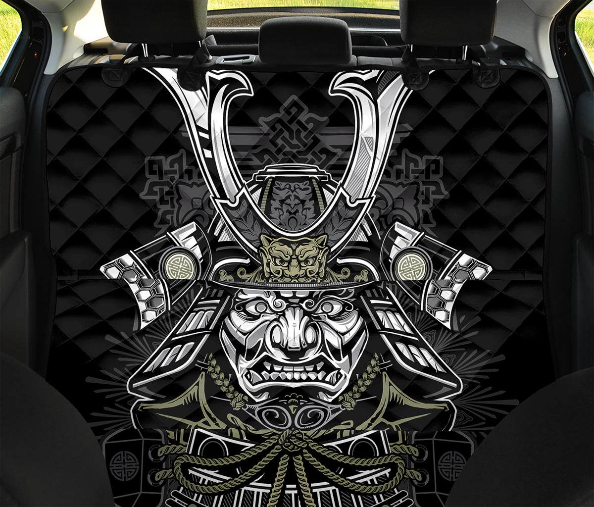 Japanese Samurai Warrior Print Pet Car Back Seat Cover