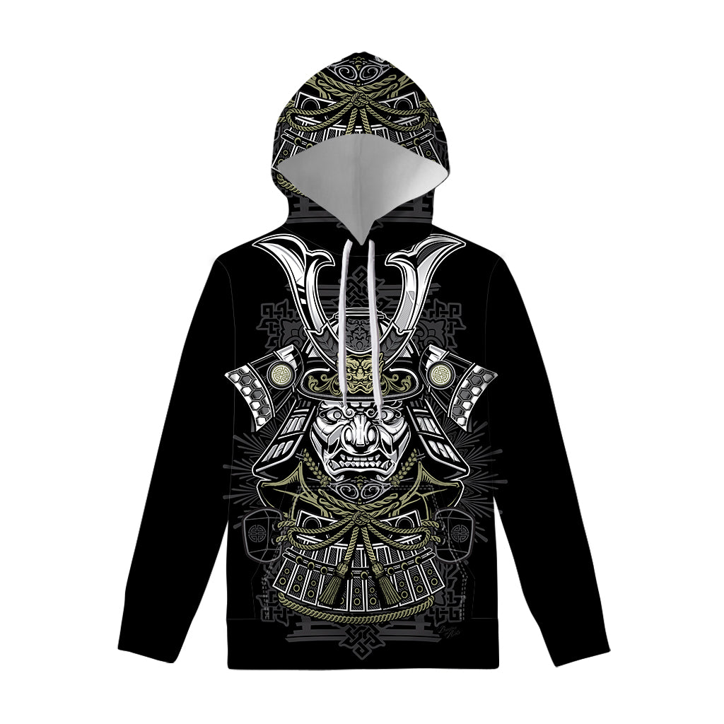 Japanese Samurai Warrior Print Pullover Hoodie
